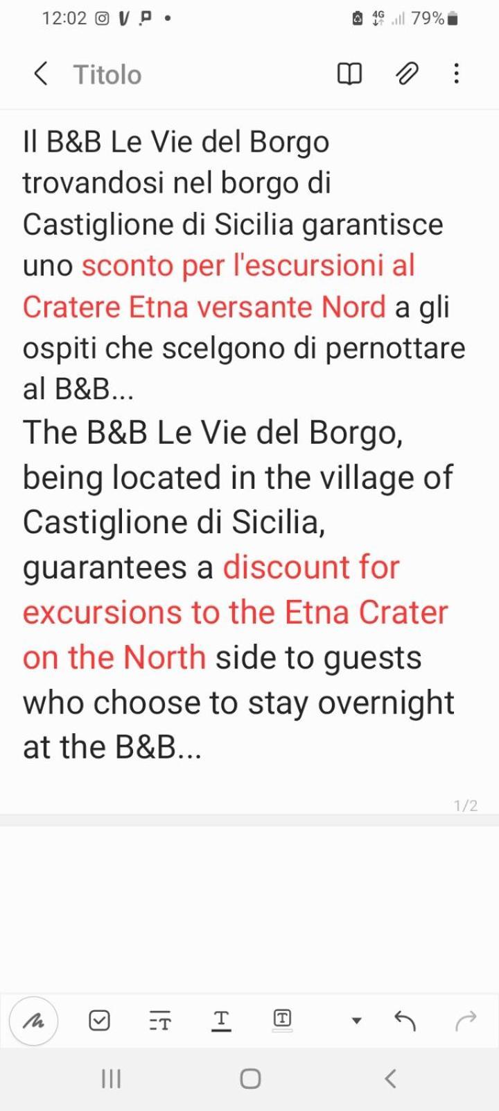 B&B Le Vie del Borgo Castiglione De Sicilia Esterno foto